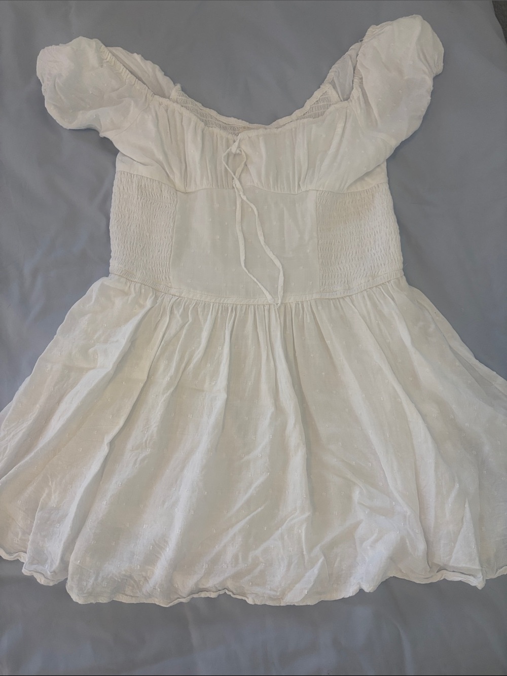 Aeropostale White Ruffle Mini Dress- Medium